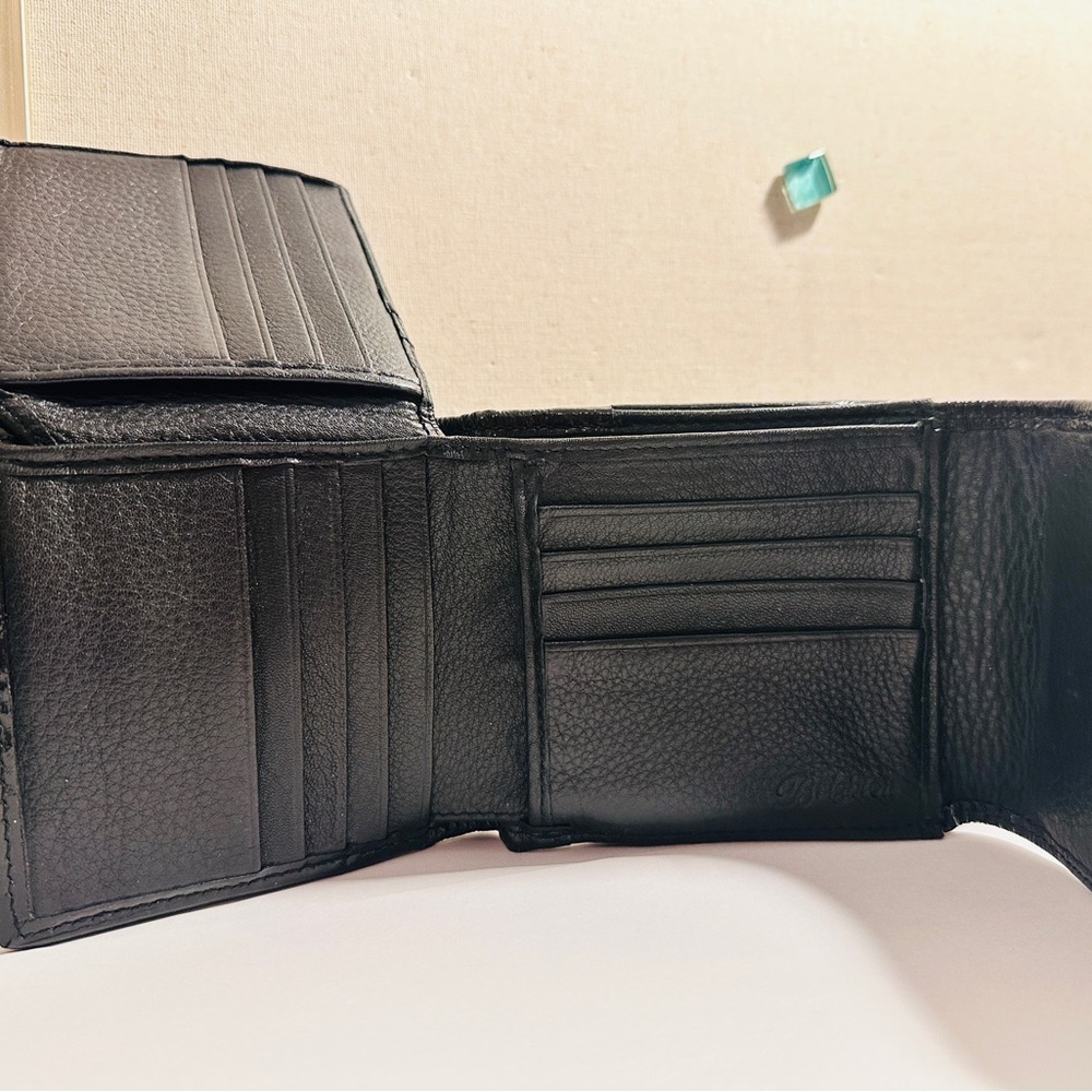 Brighton Black Studded Leather Women's Trifold Wallet - Picture 8 of 12
